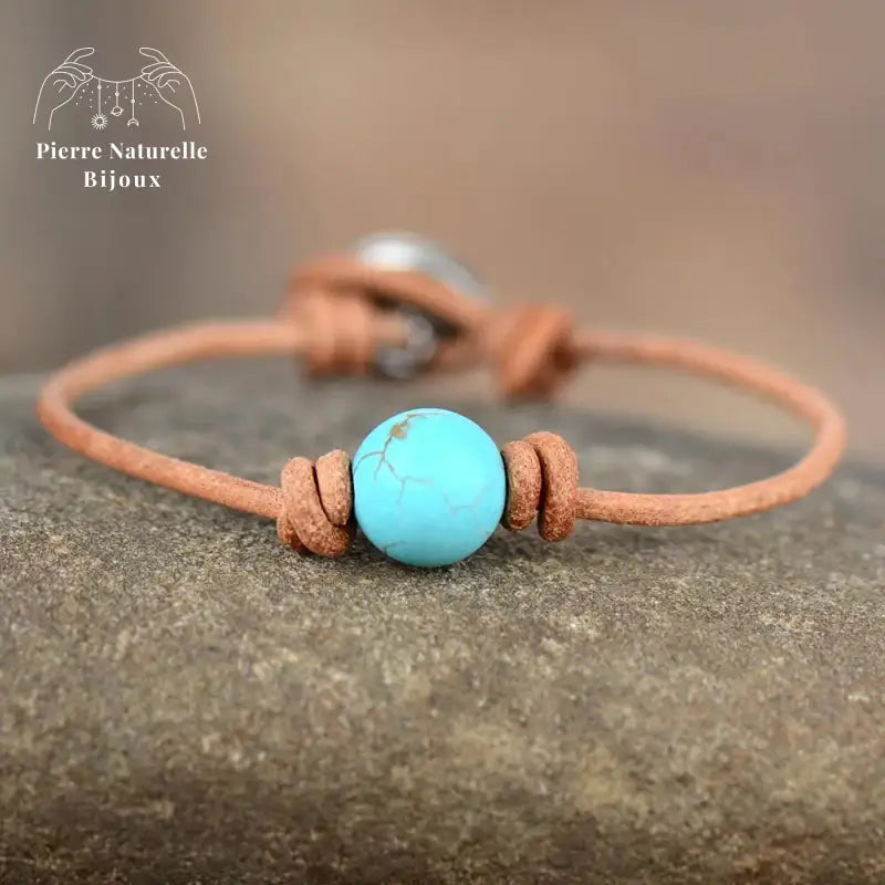 Bracelet cuir en Turquoise