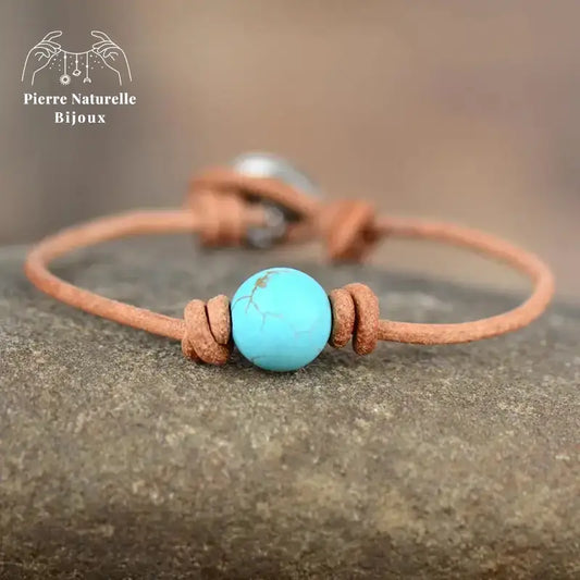 Bracelet cuir en Turquoise