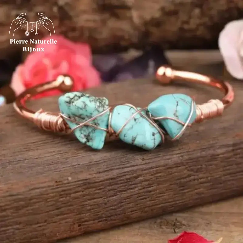 Bracelet cuivre en Turquoise