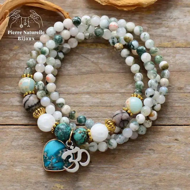 Bracelet "Cœur" en Turquoise et Agate | Bracelets | pierre naturelle bijoux