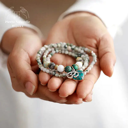 Bracelet "Cur" en Turquoise et Agate | Bracelets | pierre naturelle bijoux