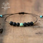Bracelet "Eclaircie" en Turquoise et Pierre de lave