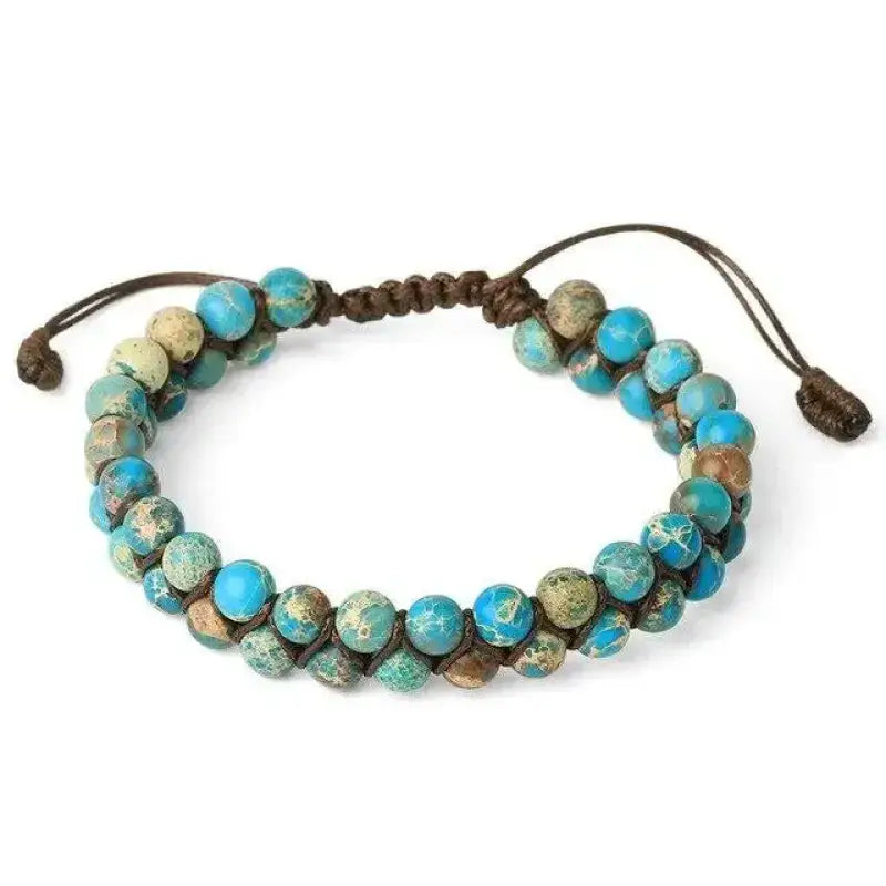 Bracelet wrap "Sincérité" en turquoise
