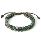 Bracelet wrap "Sincérité" en agate mousse