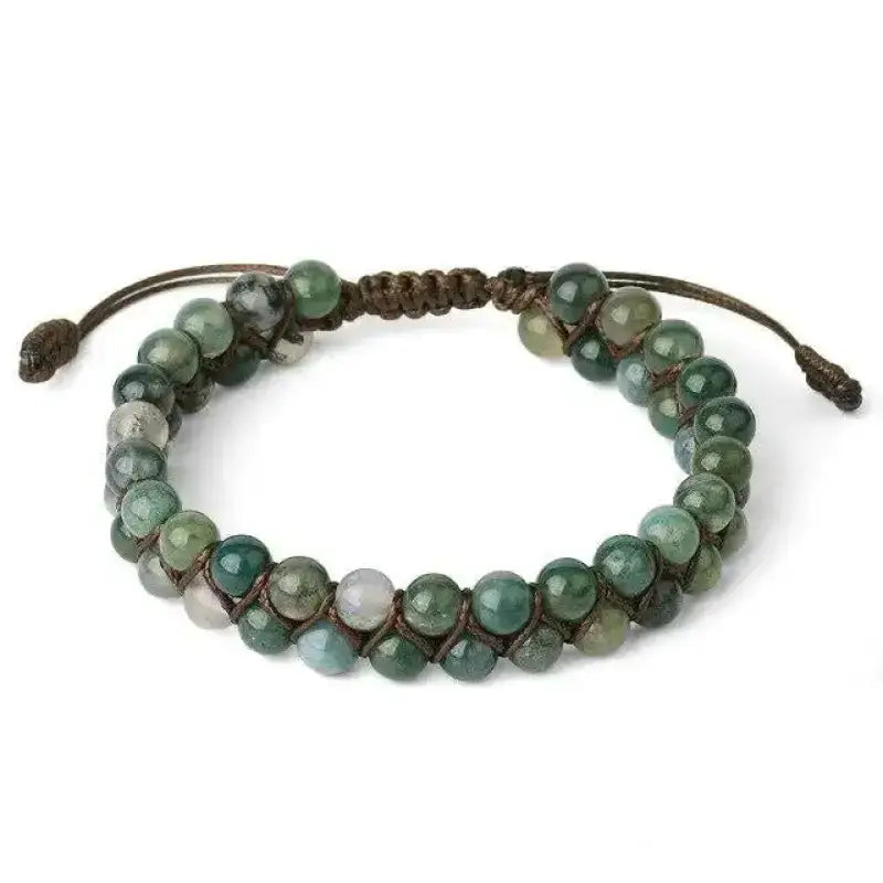 Bracelet wrap "Sincérité" en agate mousse
