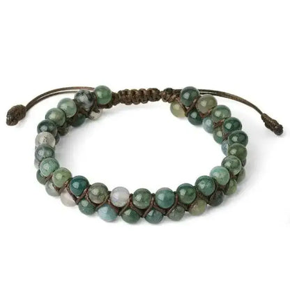 Bracelet wrap "Sincérité" en agate mousse