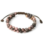 Bracelet wrap "Sincérité" en rhodonite