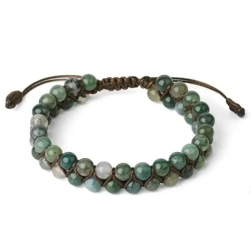 Bracelet wrap "Sincérité" en agate mousse