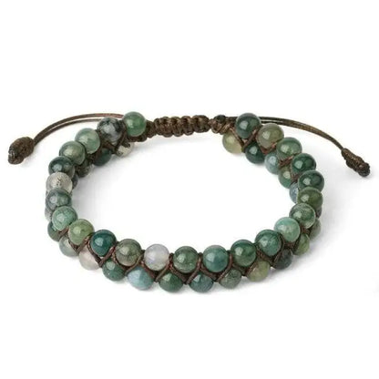 Bracelet wrap "Sincérité" en agate mousse