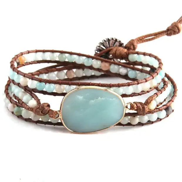 Bracelet wrap "Attachement" en Amazonite | Bracelets | pierre naturelle bijoux