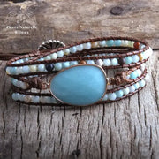 Bracelet wrap "Attachement" en Amazonite