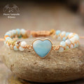 Bracelet wrap "Cœur de l'océan" en Amazonite | Bracelets | pierre naturelle bijoux