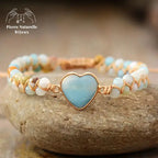 Bracelet wrap "Cœur de l'océan" en Amazonite | Bracelets | pierre naturelle bijoux