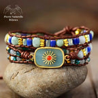 Bracelet wrap en Amazonite, Cristal et Quartz | Bracelets | pierre naturelle bijoux