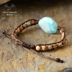 Bracelet wrap en Amazonite et Jaspe paysage | Bracelets | pierre naturelle bijoux