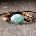Bracelet wrap en Amazonite et Jaspe paysage | Bracelets | pierre naturelle bijoux