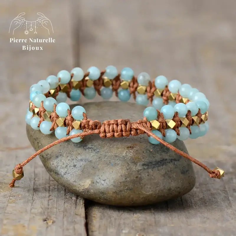 Bracelet wrap "Existence" en Amazonite | Bracelets | pierre naturelle bijoux