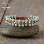 Bracelet wrap "Existence" en Amazonite | Bracelets | pierre naturelle bijoux