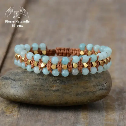 Bracelet wrap "Existence" en Amazonite | Bracelets | pierre naturelle bijoux