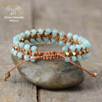 Bracelet wrap "Existence" en Amazonite | Bracelets | pierre naturelle bijoux