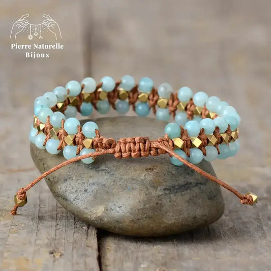 Bracelet wrap "Existence" en Amazonite | Bracelets | pierre naturelle bijoux
