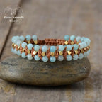 Bracelet wrap "Existence" en Amazonite | Bracelets | pierre naturelle bijoux