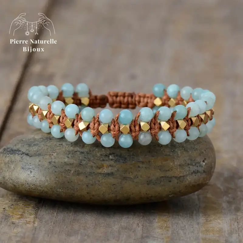 Bracelet wrap "Existence" en Amazonite | Bracelets | pierre naturelle bijoux