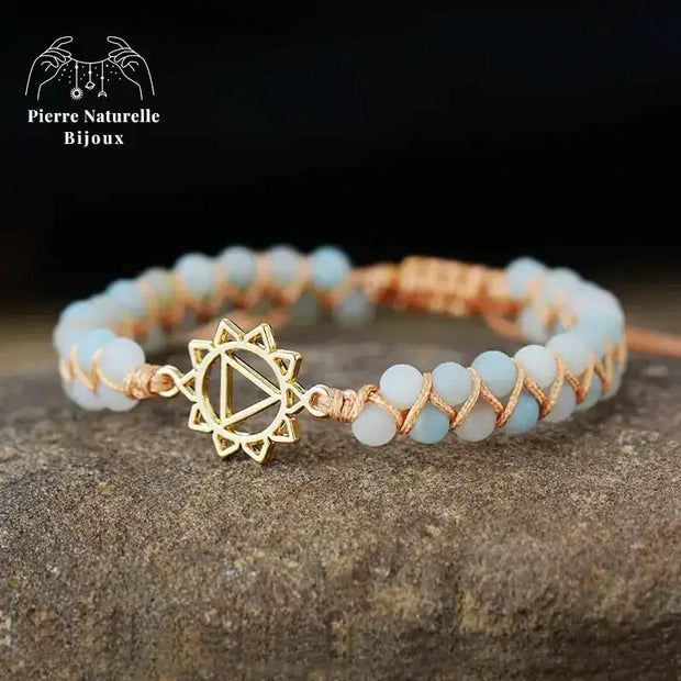 Bracelet wrap "Manipura" en Amazonite | Bracelets | pierre naturelle bijoux