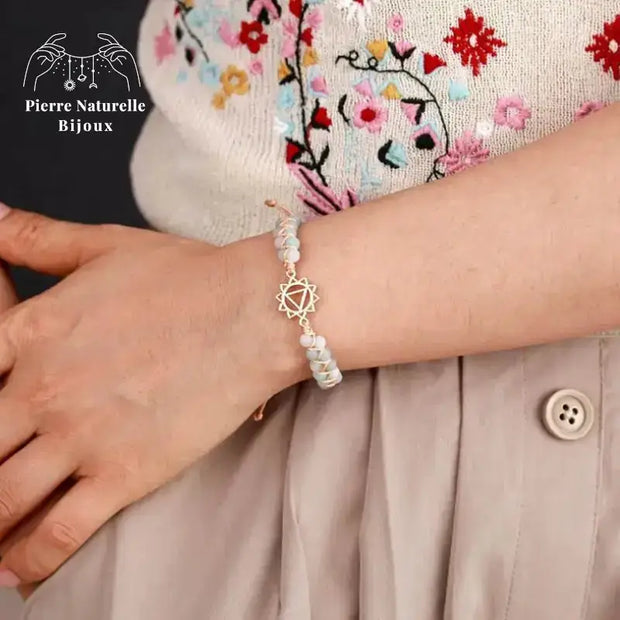 Bracelet wrap "Manipura" en Amazonite | Bracelets | pierre naturelle bijoux