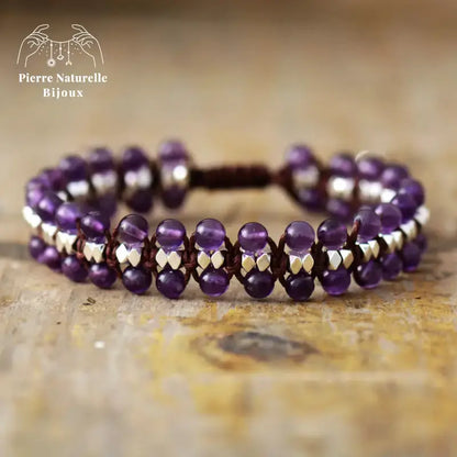 Bracelet wrap en Améthyste | Bracelets | pierre naturelle bijoux