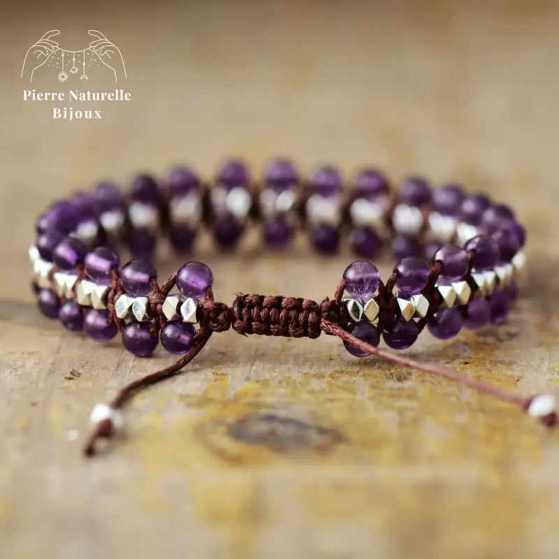 Bracelet wrap en Améthyste | Bracelets | pierre naturelle bijoux