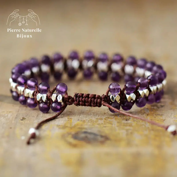 Bracelet wrap en Améthyste | Bracelets | pierre naturelle bijoux