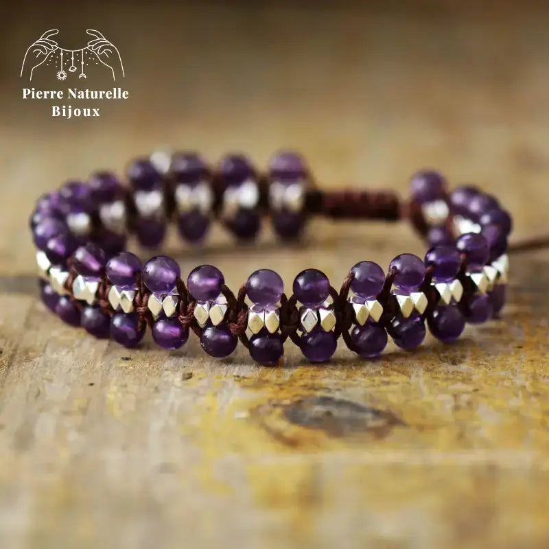 Bracelet wrap en Améthyste | Bracelets | pierre naturelle bijoux