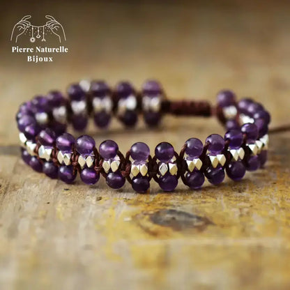 Bracelet wrap en Améthyste | Bracelets | pierre naturelle bijoux