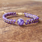 Bracelet wrap "Cheminement" en Améthyste | Bracelets | pierre naturelle bijoux