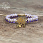 Bracelet wrap "Kryos" en Améthyste et Cristal rose | Bracelets | pierre naturelle bijoux