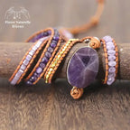 Bracelet wrap "Rêverie" en Améthyste | Bracelets | pierre naturelle bijoux