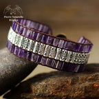 Bracelet wrap "Transmission" en Améthyste | Bracelets | pierre naturelle bijoux