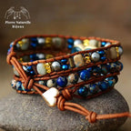 Bracelet wrap "Cœur" en Apatite, Cristal et Quartz | Bracelets | pierre naturelle bijoux