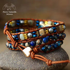 Bracelet wrap "Cœur" en Apatite, Cristal et Quartz | Bracelets | pierre naturelle bijoux