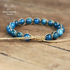 Bracelet wrap "Lâcher-prise" en Apatite | Bracelets | pierre naturelle bijoux