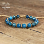 Bracelet wrap "Lâcher-prise" en Apatite | Bracelets | pierre naturelle bijoux