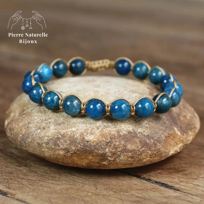 Bracelet wrap "Lâcher-prise" en Apatite | Bracelets | pierre naturelle bijoux