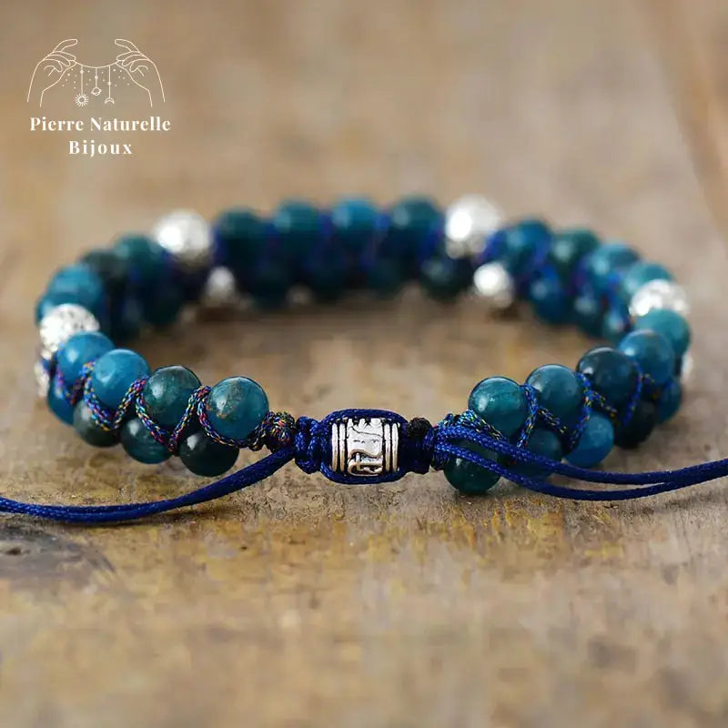 Bracelet wrap "Osmose" en Apatite | Bracelets | pierre naturelle bijoux