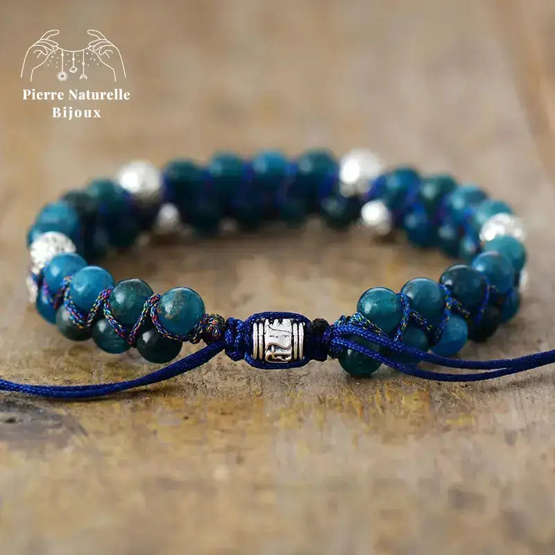 Bracelet wrap "Osmose" en Apatite | Bracelets | pierre naturelle bijoux