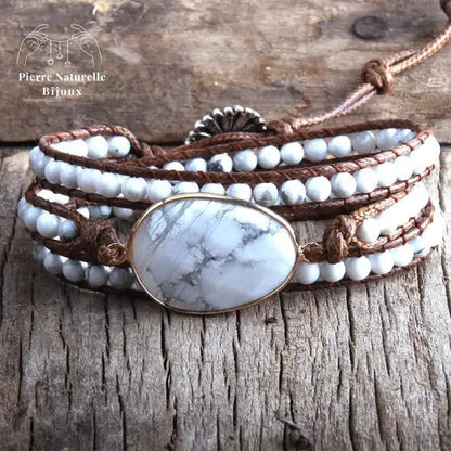 Bracelet wrap en Howlite