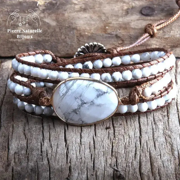 Bracelet wrap en Howlite