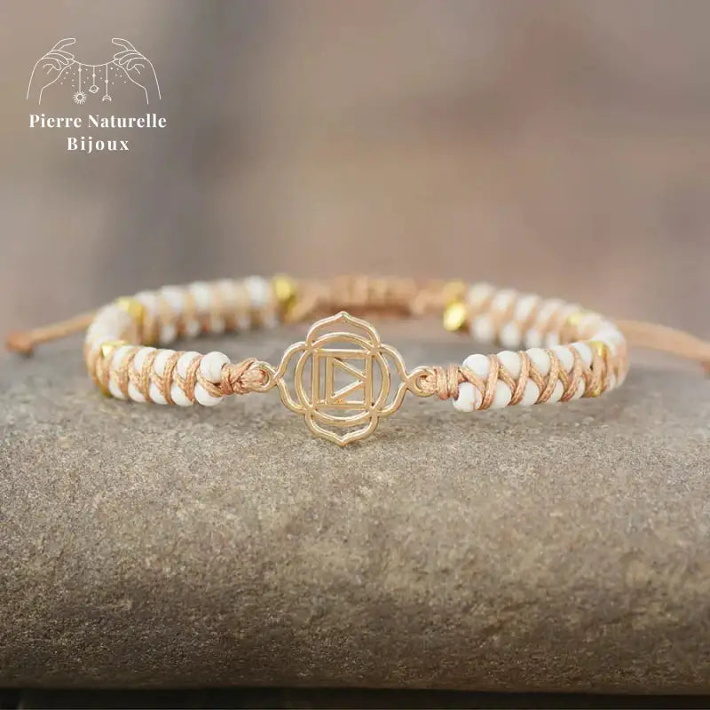 Bracelet wrap "Chakra racine" en Howlite | Bracelets | pierre naturelle bijoux