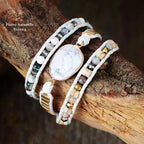 Bracelet wrap en Howlite, Cristal et Quartz | Bracelets | pierre naturelle bijoux