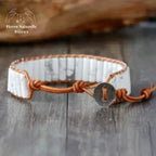 Bracelet wrap "Équilibre intérieur" en Howlite et Jaspe | Bracelets | pierre naturelle bijoux